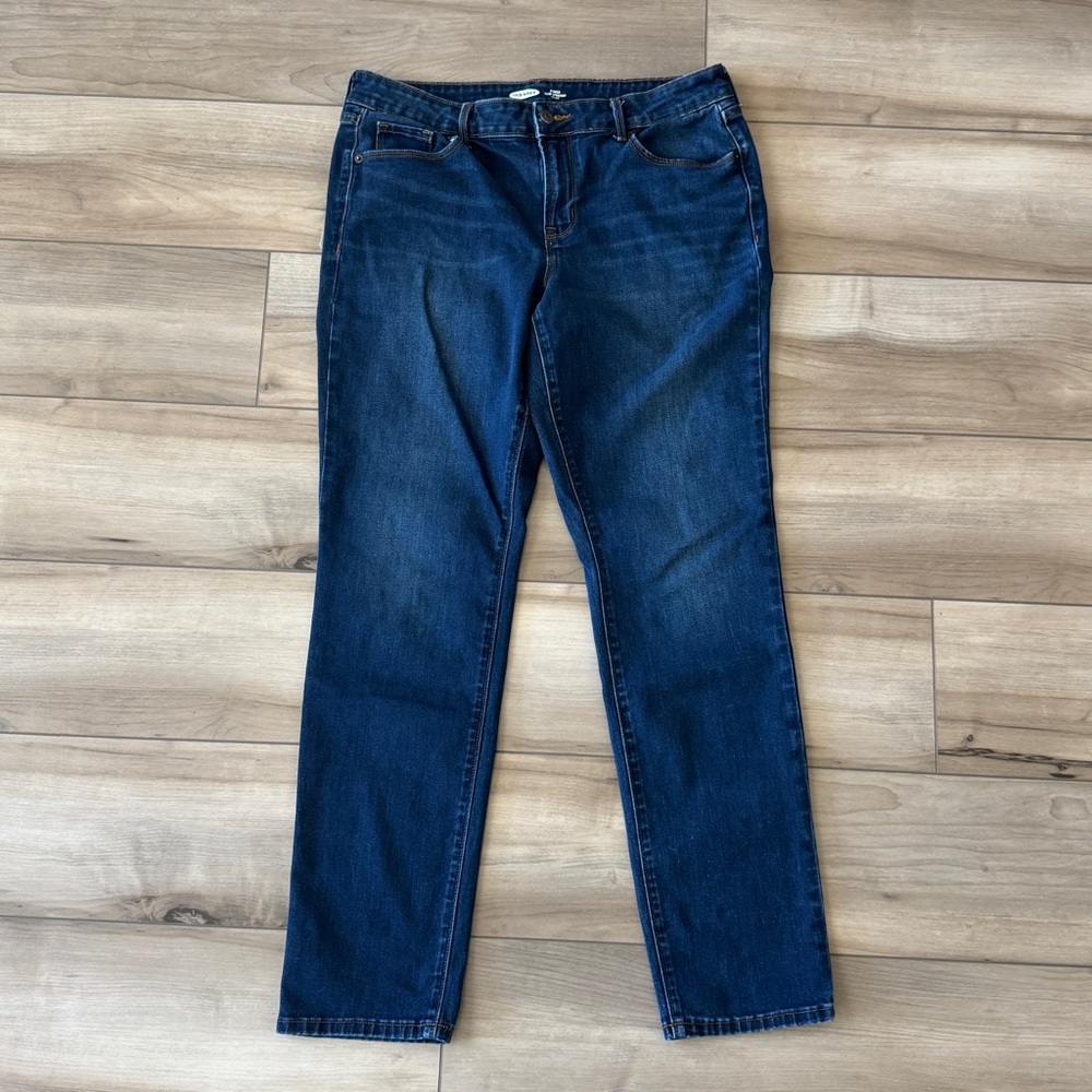 Old Navy Womens Power Slim Straight Midrise Size 12 Long Jeans